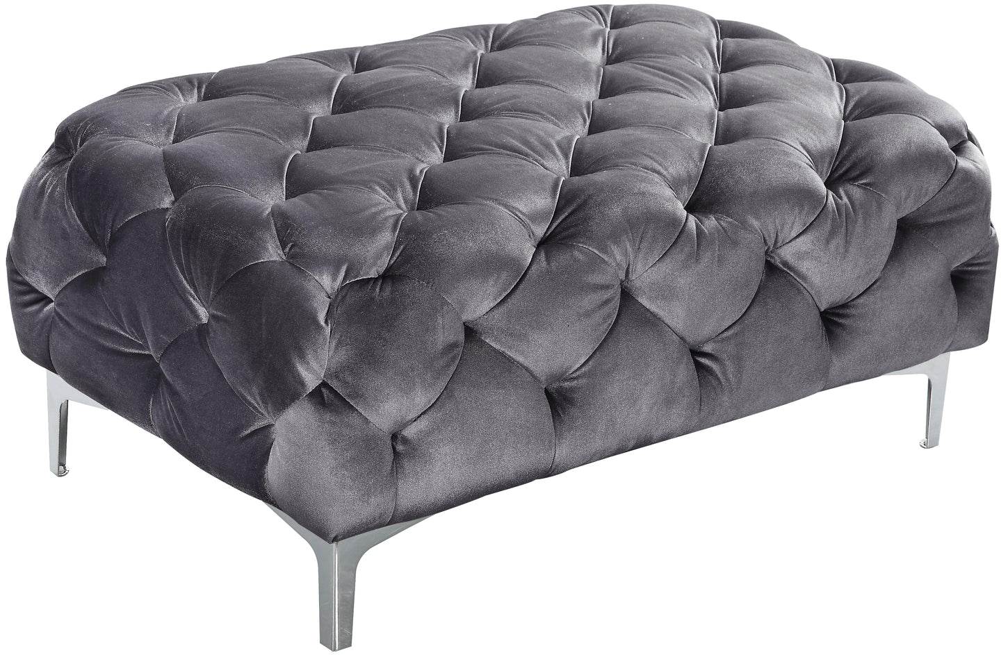 Mercer Grey Velvet Ottoman