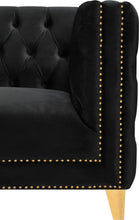 Load image into Gallery viewer, Michelle Black Velvet Loveseat
