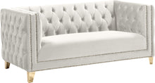 Load image into Gallery viewer, Michelle Cream Velvet Loveseat
