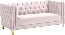 Load image into Gallery viewer, Michelle Pink Velvet Loveseat
