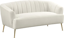 Load image into Gallery viewer, Tori Cream Velvet Loveseat
