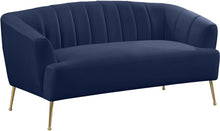 Load image into Gallery viewer, Tori Navy Velvet Loveseat
