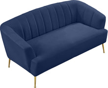 Load image into Gallery viewer, Tori Navy Velvet Loveseat
