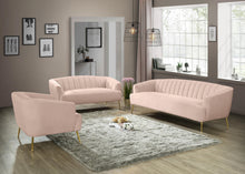 Load image into Gallery viewer, Tori Pink Velvet Loveseat
