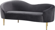 Load image into Gallery viewer, Ritz Grey Velvet Loveseat
