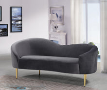 Load image into Gallery viewer, Ritz Grey Velvet Loveseat
