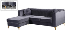Load image into Gallery viewer, Eliana Grey Velvet 2pc. Reversible Sectional
