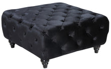 Load image into Gallery viewer, Chesterfield Black Velvet Ottoman
