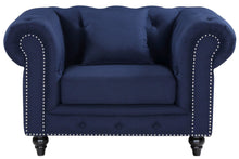 Load image into Gallery viewer, Chesterfield Navy Linen Chair
