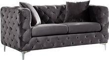 Load image into Gallery viewer, Scarlett Grey Velvet Loveseat
