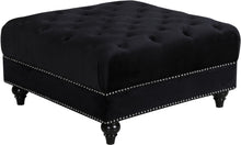 Load image into Gallery viewer, Sabrina Black Velvet Ottoman
