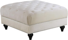 Load image into Gallery viewer, Sabrina Cream Velvet Ottoman
