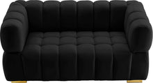 Load image into Gallery viewer, Gwen Black Velvet Loveseat
