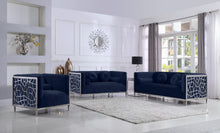 Load image into Gallery viewer, Opal Navy Velvet Loveseat
