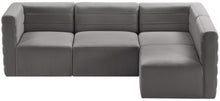 Load image into Gallery viewer, Quincy Grey Velvet Modular Sectional
