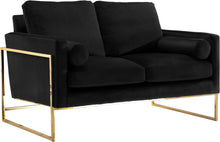 Load image into Gallery viewer, Mila Black Velvet Loveseat
