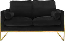 Load image into Gallery viewer, Mila Black Velvet Loveseat
