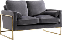 Load image into Gallery viewer, Mila Grey Velvet Loveseat
