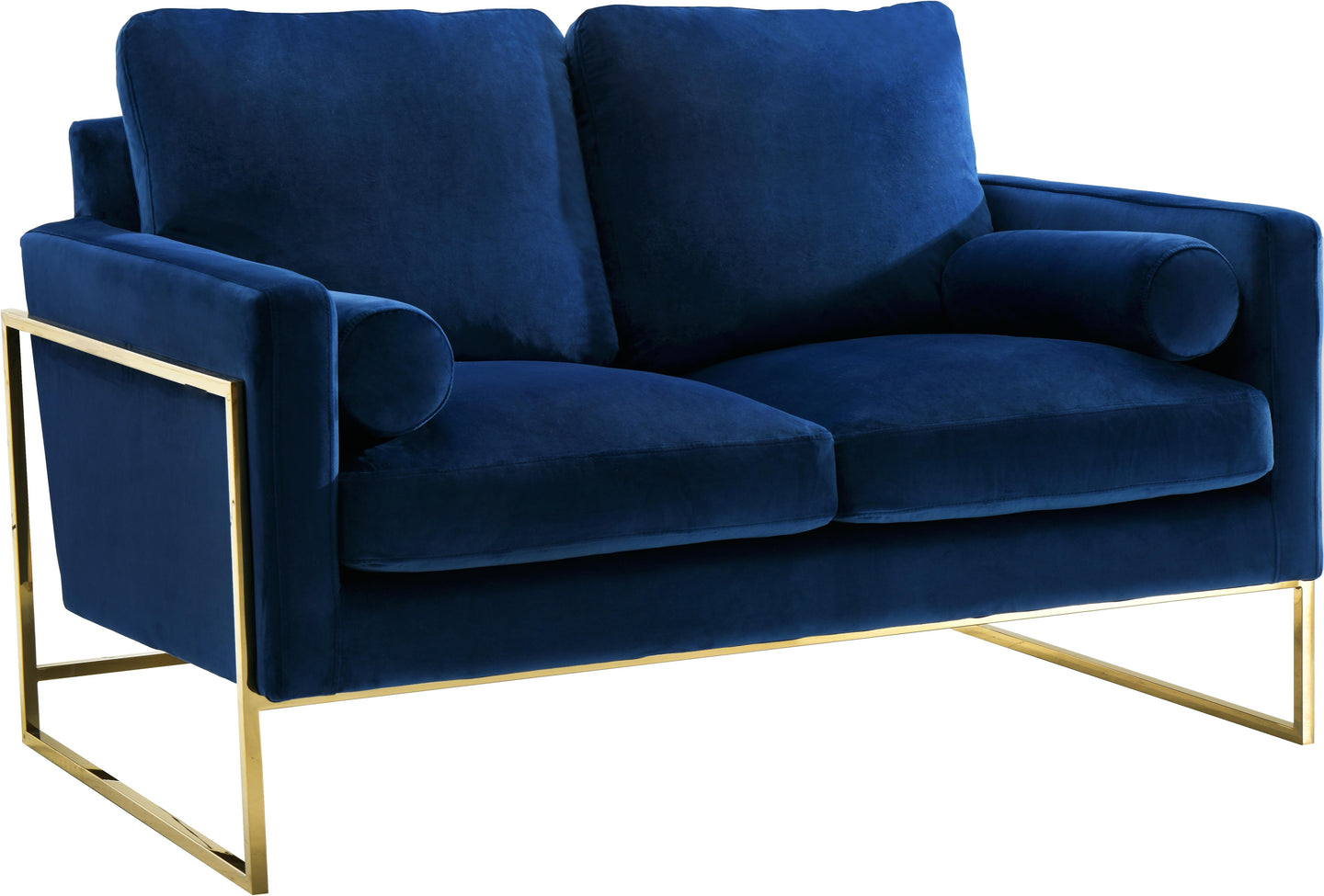 Mila Navy Velvet Loveseat