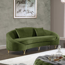 Load image into Gallery viewer, Serpentine Olive Velvet Sofa
