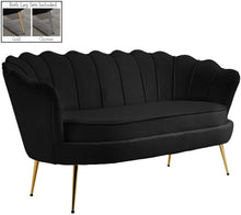Load image into Gallery viewer, Gardenia Black Velvet Loveseat
