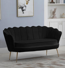 Load image into Gallery viewer, Gardenia Black Velvet Loveseat
