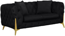 Load image into Gallery viewer, Kingdom Black Velvet Loveseat
