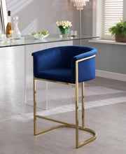 Load image into Gallery viewer, Donatella Navy Velvet Stool
