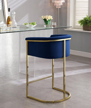 Load image into Gallery viewer, Donatella Navy Velvet Stool
