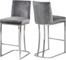 Load image into Gallery viewer, Heidi Grey Velvet Stool
