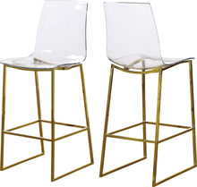 Load image into Gallery viewer, Lumen Gold Metal/Lucite Polycarbonate Stool
