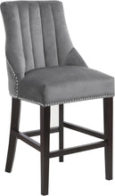 Load image into Gallery viewer, Oxford Grey Velvet Stool
