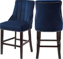 Load image into Gallery viewer, Oxford Navy Velvet Stool
