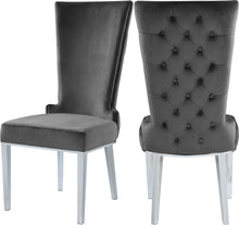 Load image into Gallery viewer, Serafina Grey Velvet Dining Chair
