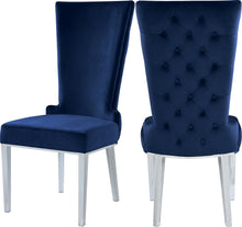 Load image into Gallery viewer, Serafina Navy Velvet Dining Chair
