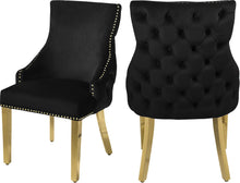 Load image into Gallery viewer, Tuft Black Velvet Dining Chair
