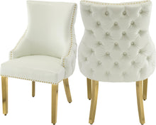 Load image into Gallery viewer, Tuft White Faux Leather Dining Chair
