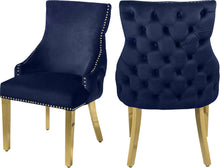 Load image into Gallery viewer, Tuft Navy Velvet Dining Chair
