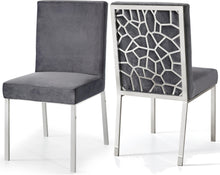Load image into Gallery viewer, Opal Grey Velvet Dining Chair

