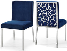 Load image into Gallery viewer, Opal Navy Velvet Dining Chair
