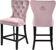 Load image into Gallery viewer, Nikki Pink Velvet Stool
