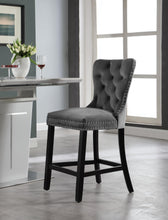 Load image into Gallery viewer, Nikki Grey Velvet Stool
