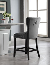 Load image into Gallery viewer, Nikki Grey Velvet Stool
