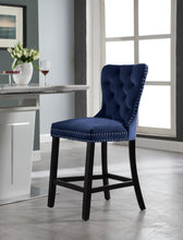Load image into Gallery viewer, Nikki Navy Velvet Stool
