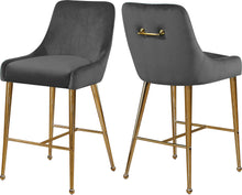 Load image into Gallery viewer, Owen Grey Velvet Stool
