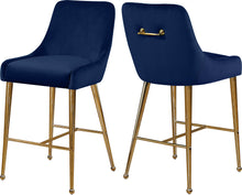 Load image into Gallery viewer, Owen Navy Velvet Stool

