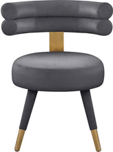 Load image into Gallery viewer, Fitzroy Grey Velvet Dining Chair
