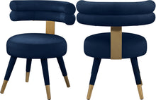 Load image into Gallery viewer, Fitzroy Navy Velvet Dining Chair
