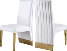 Load image into Gallery viewer, Porsha White Faux Leather Dining Chair
