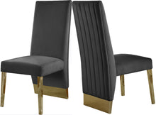 Load image into Gallery viewer, Porsha Grey Velvet Dining Chair
